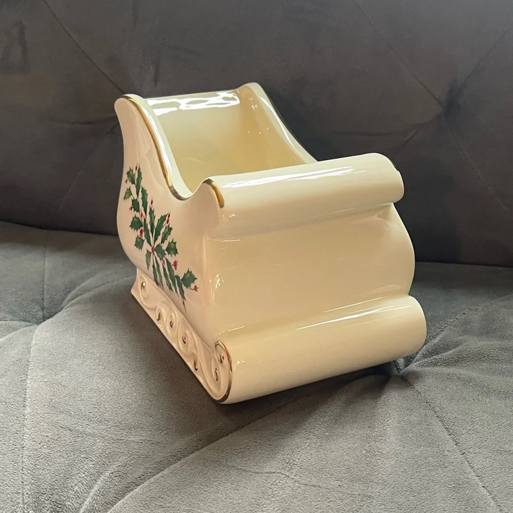 NWT Lenox Holiday Sleigh Candy Dish - Picture 6 of 7